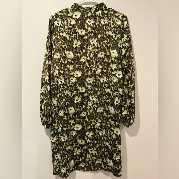 Lanacaprina Abito Donna Green Printed Dress with Tie Neck - Picture 6 of 6